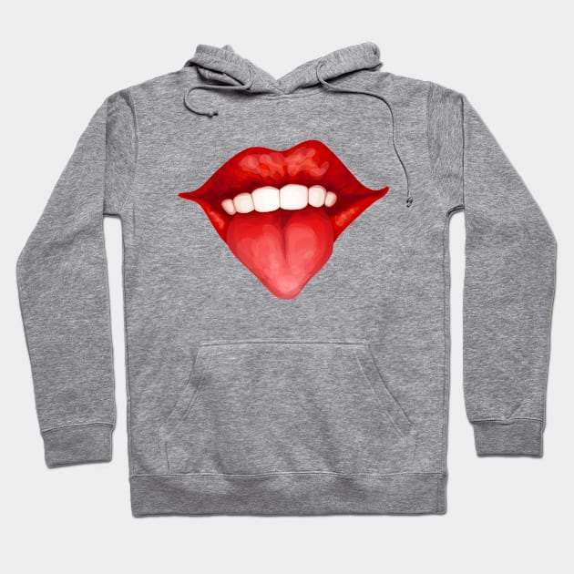 Lips with toungue Hoodie by katerinamk